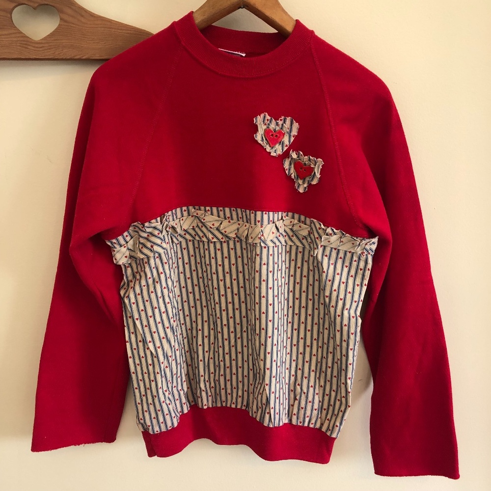 Vintage handmade heart sweatshirt